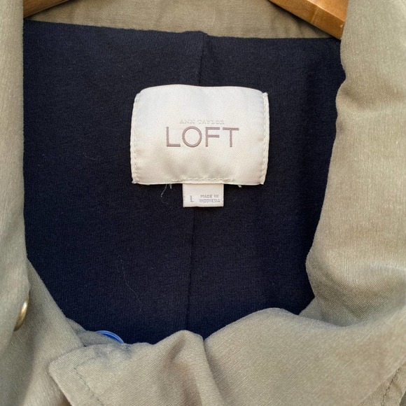 Loft Army Green Drawstring Utility Jacket womens size L - Picture 9 of 10